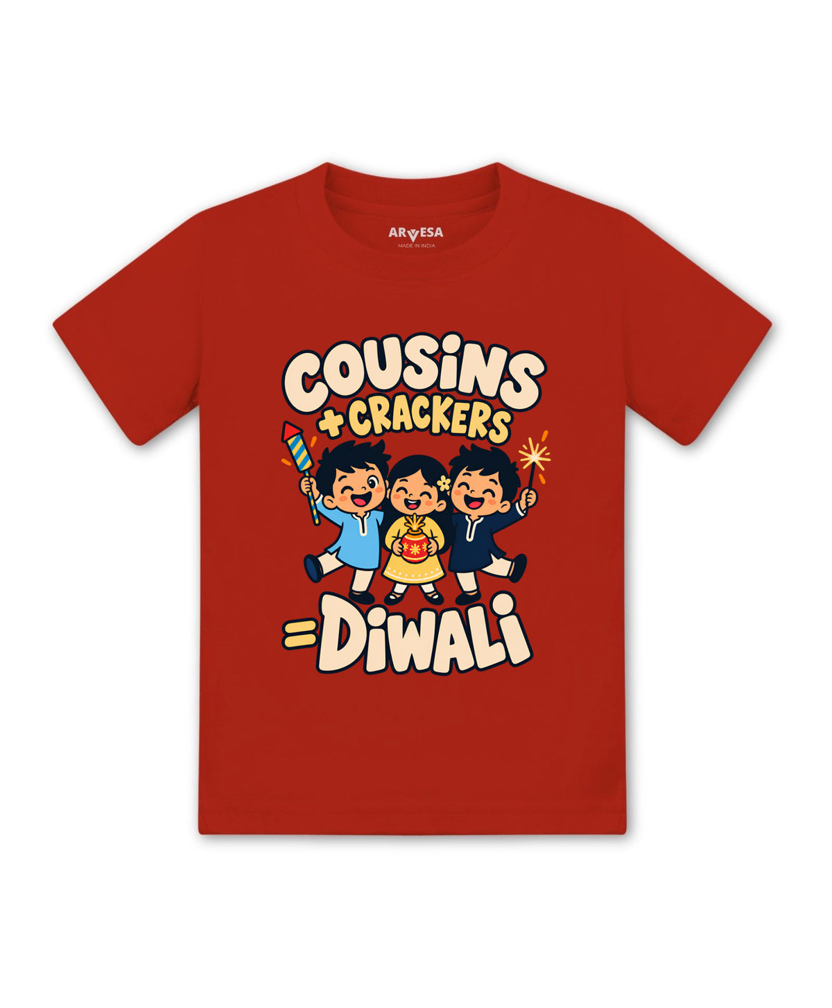 Cousins +Crackers = Diwali - T-shirt