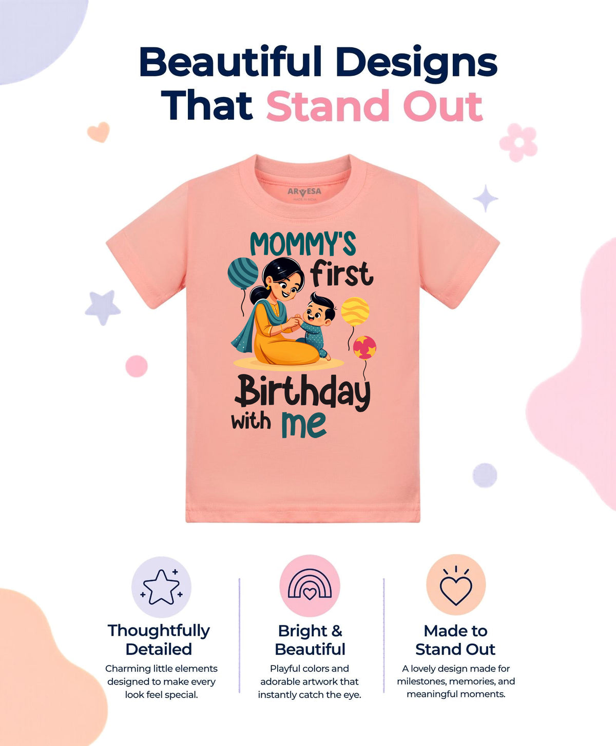 No | Mommy First Birthday With Me Mom Birthday - T-shirt