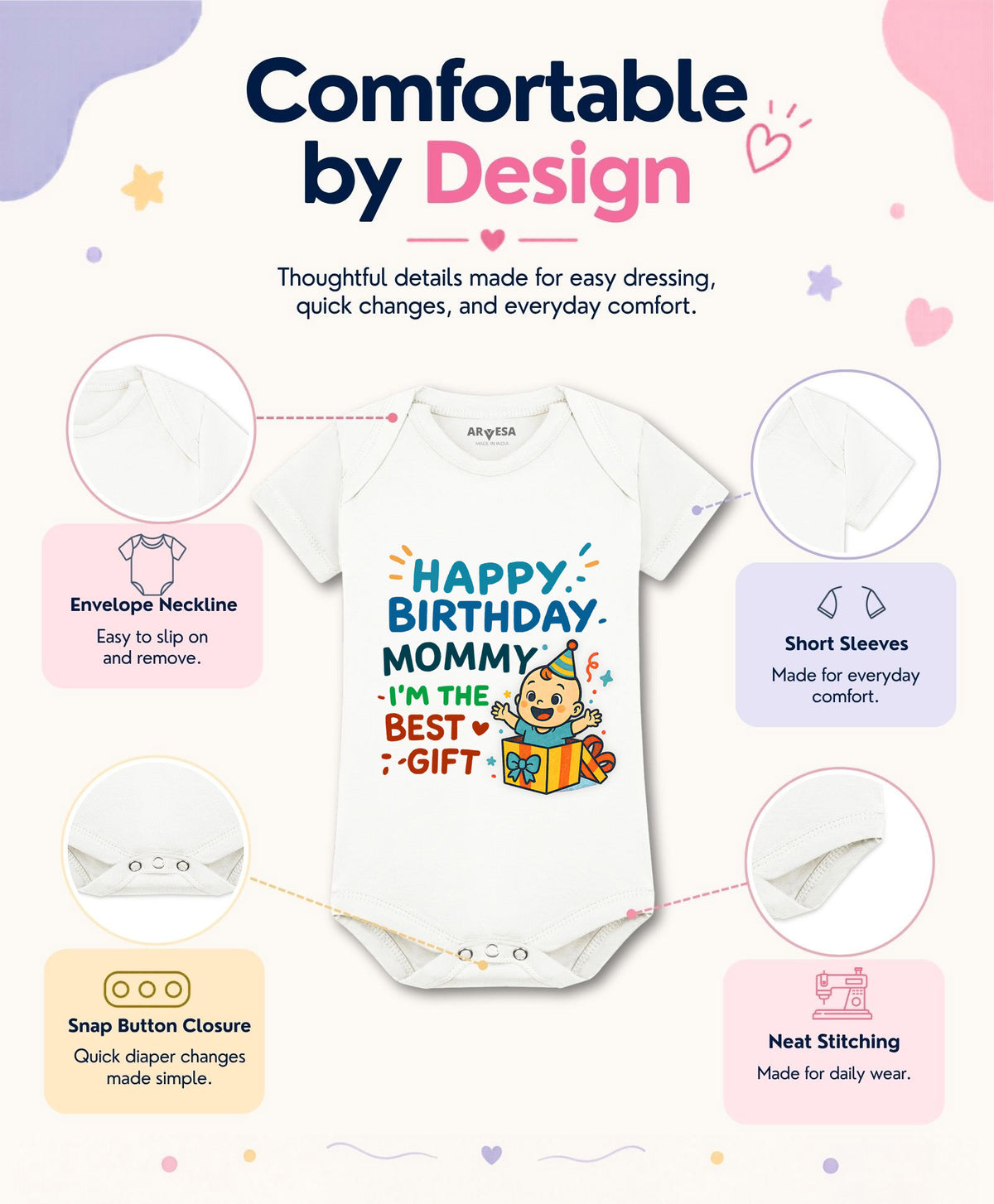 No | Happy Birthday Mommy I'm The Best Gift Mom Birthday - Romper