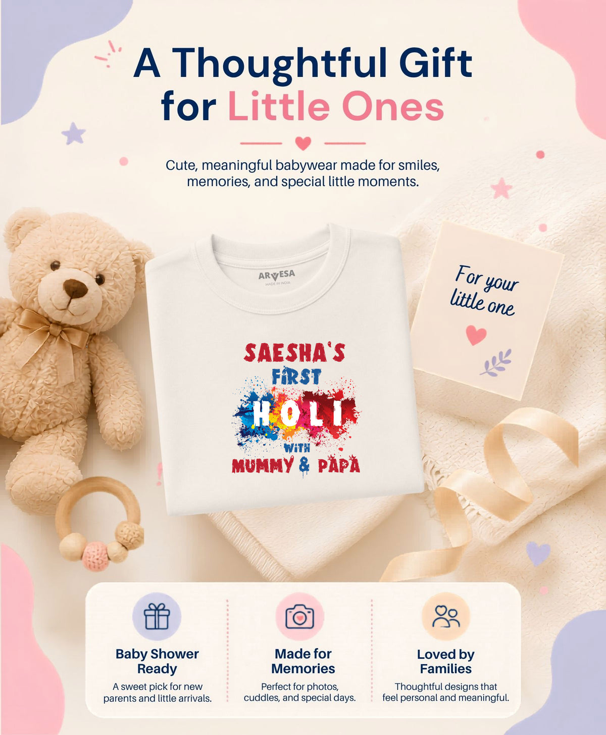 Yes | My First Holi with Mummy & Papa - T-shirt