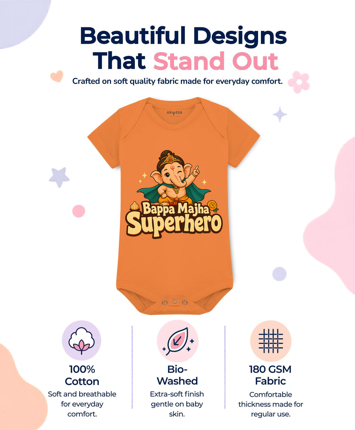 Bappa Majha Superhero Devotional - Romper