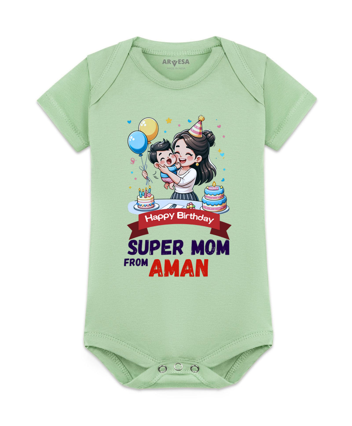Yes | Happy Birthday Super Mom Mom Birthday - Romper