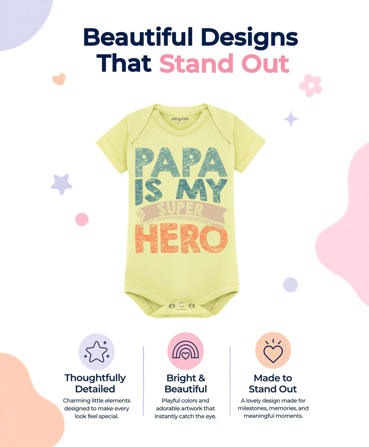No | Papa Is My Super Hero Dad - Romper