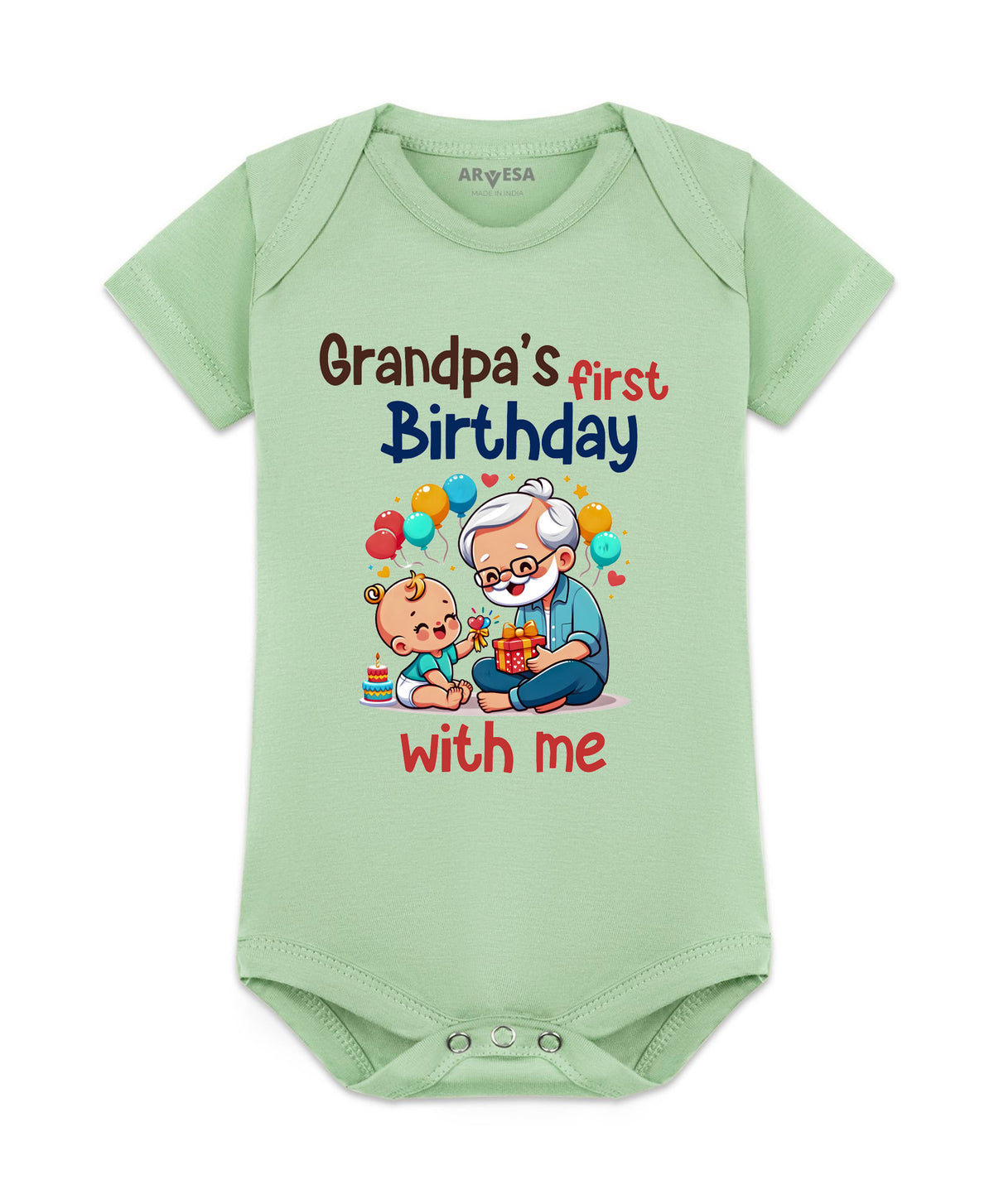 No | Grandpa's First Firthday With Me Family Birthday - Romper