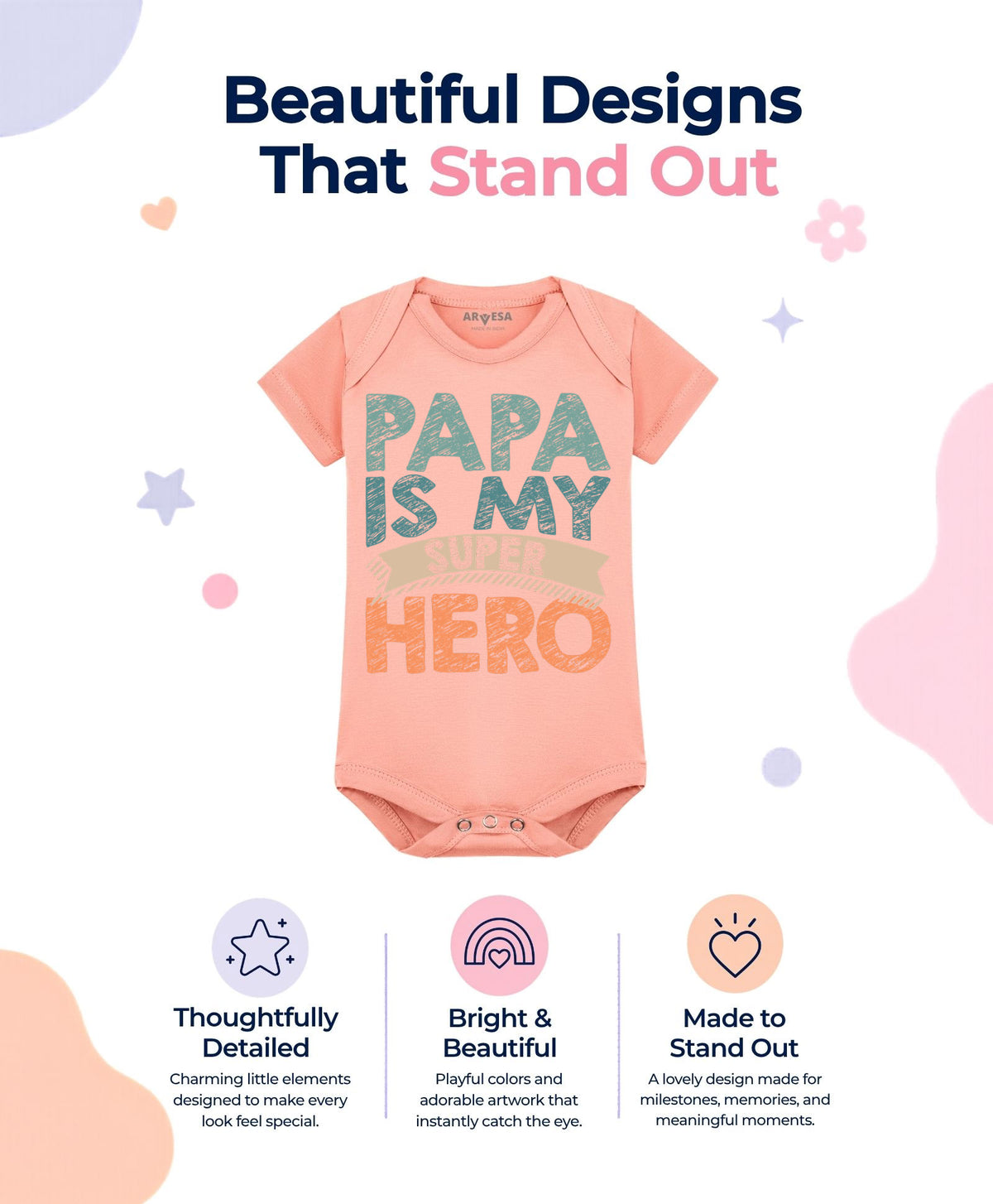 No | Papa Is My Super Hero Dad - Romper