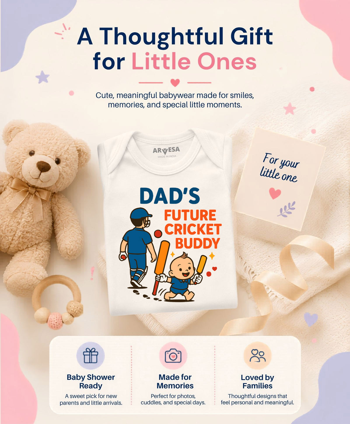 No | Dad's Future Cricket Buddy - Romper