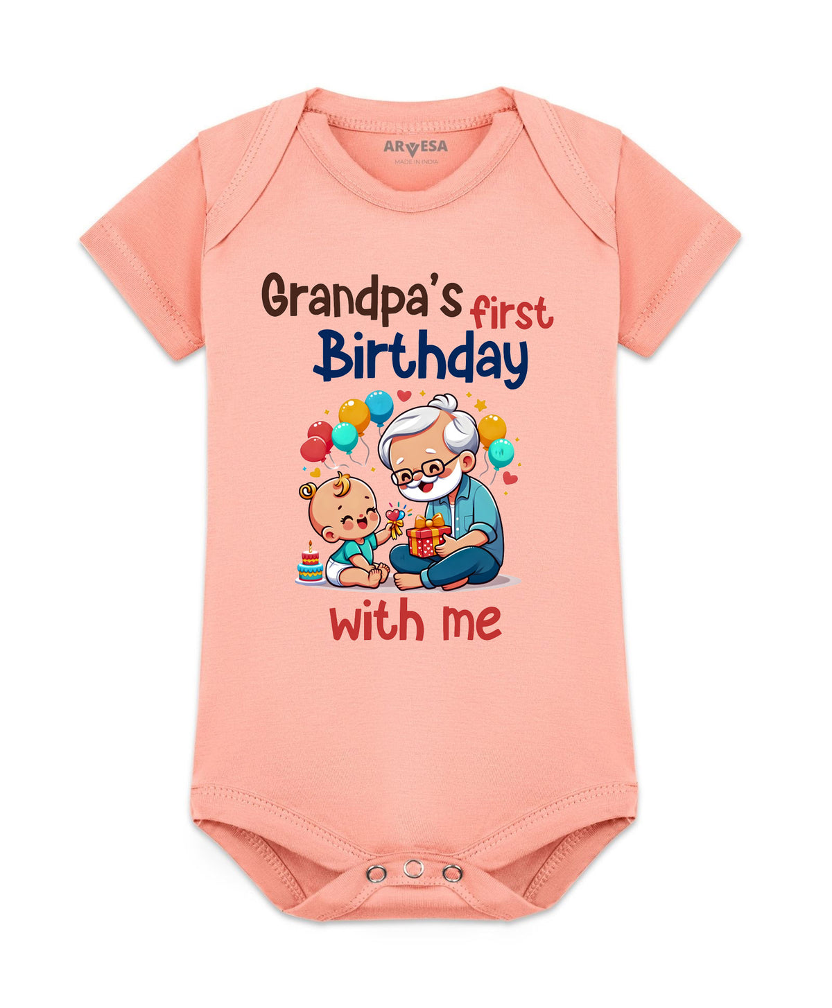 No | Grandpa's First Firthday With Me Family Birthday - Romper