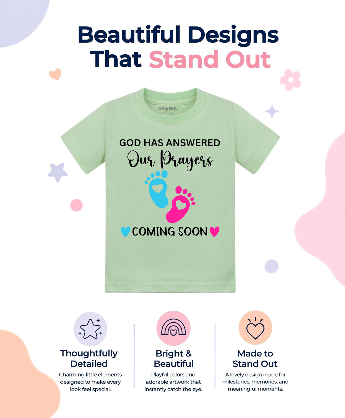 God Has Answered Our Prayer Coming Soon Pregnancy - T-shirt