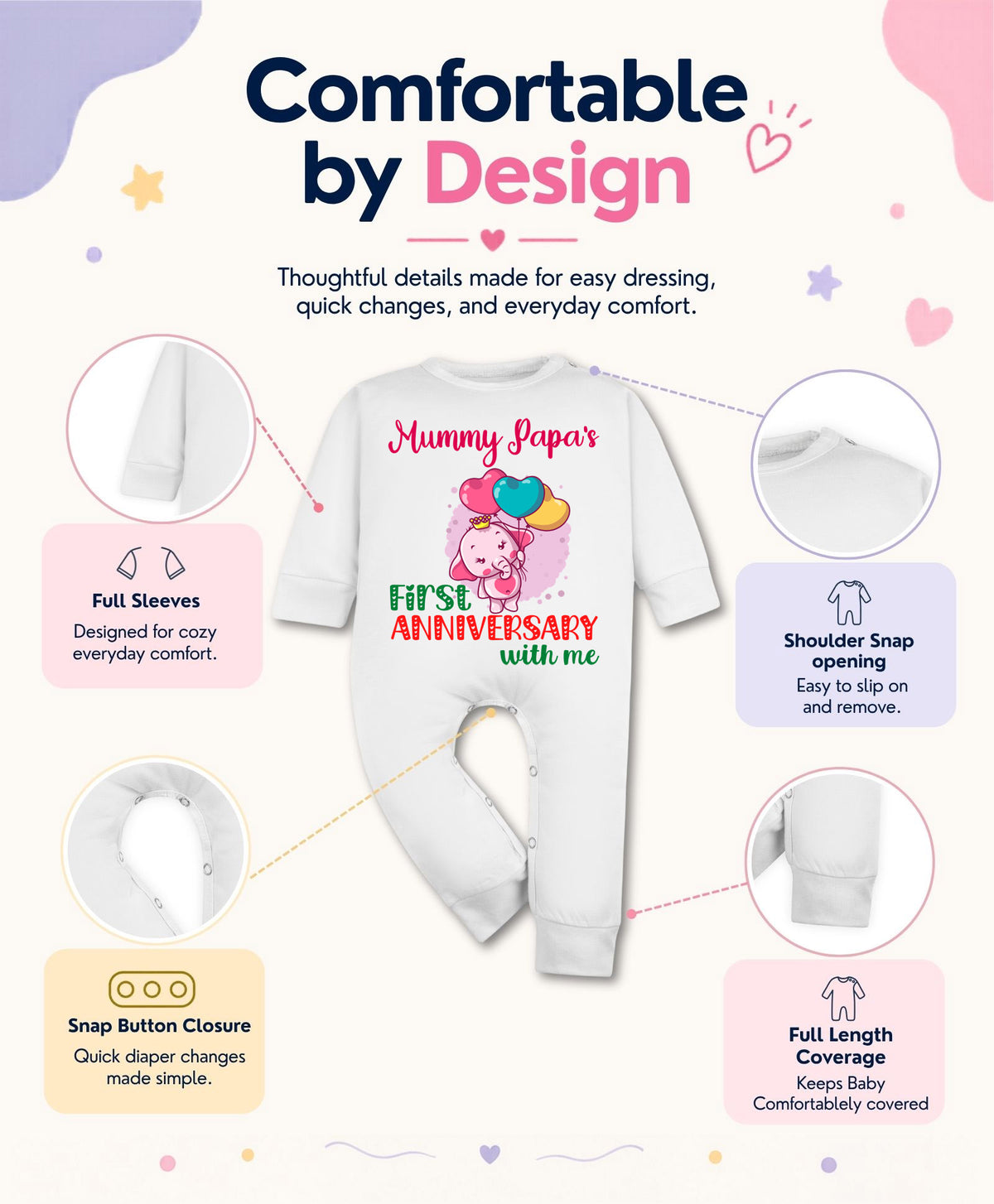 No | Mummy Papa First Anniversary With Me Mom Dad - Jumpsuit