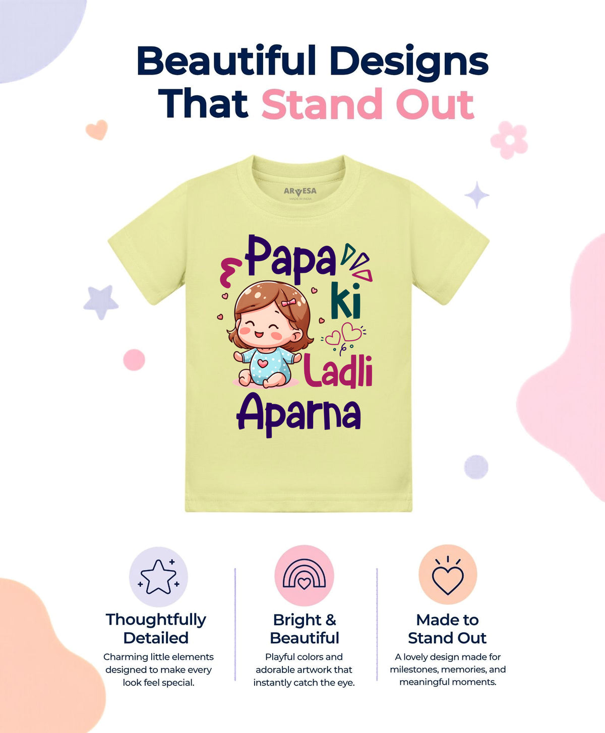 Yes | Papa Ki Ladli Dad - T-shirt