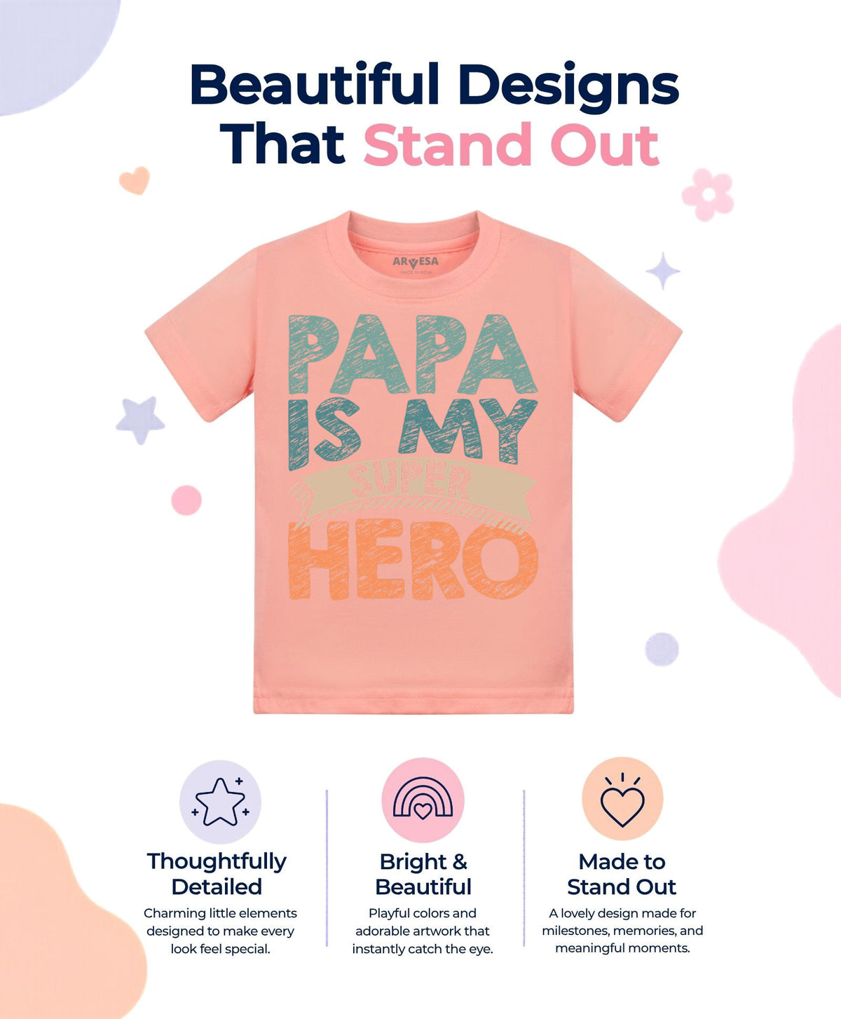 No | Papa Is My Super Hero Dad - T-shirt