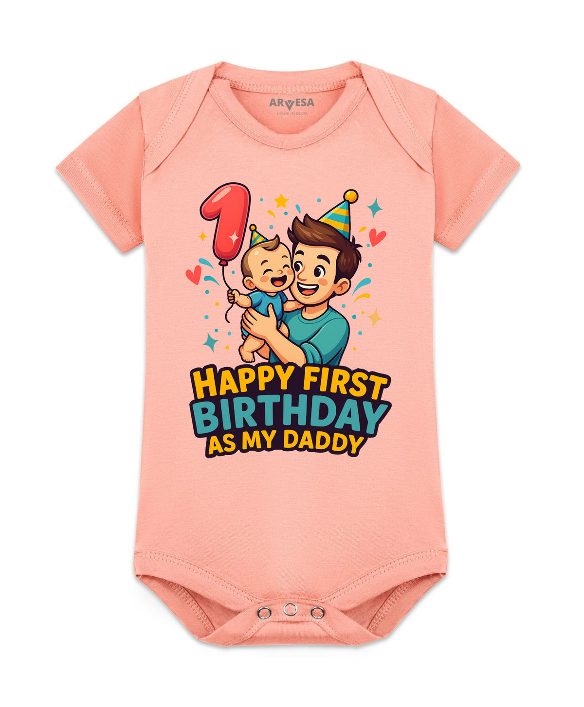 No | Happy First Birthday As My Daddy Dad Birthday - Romper