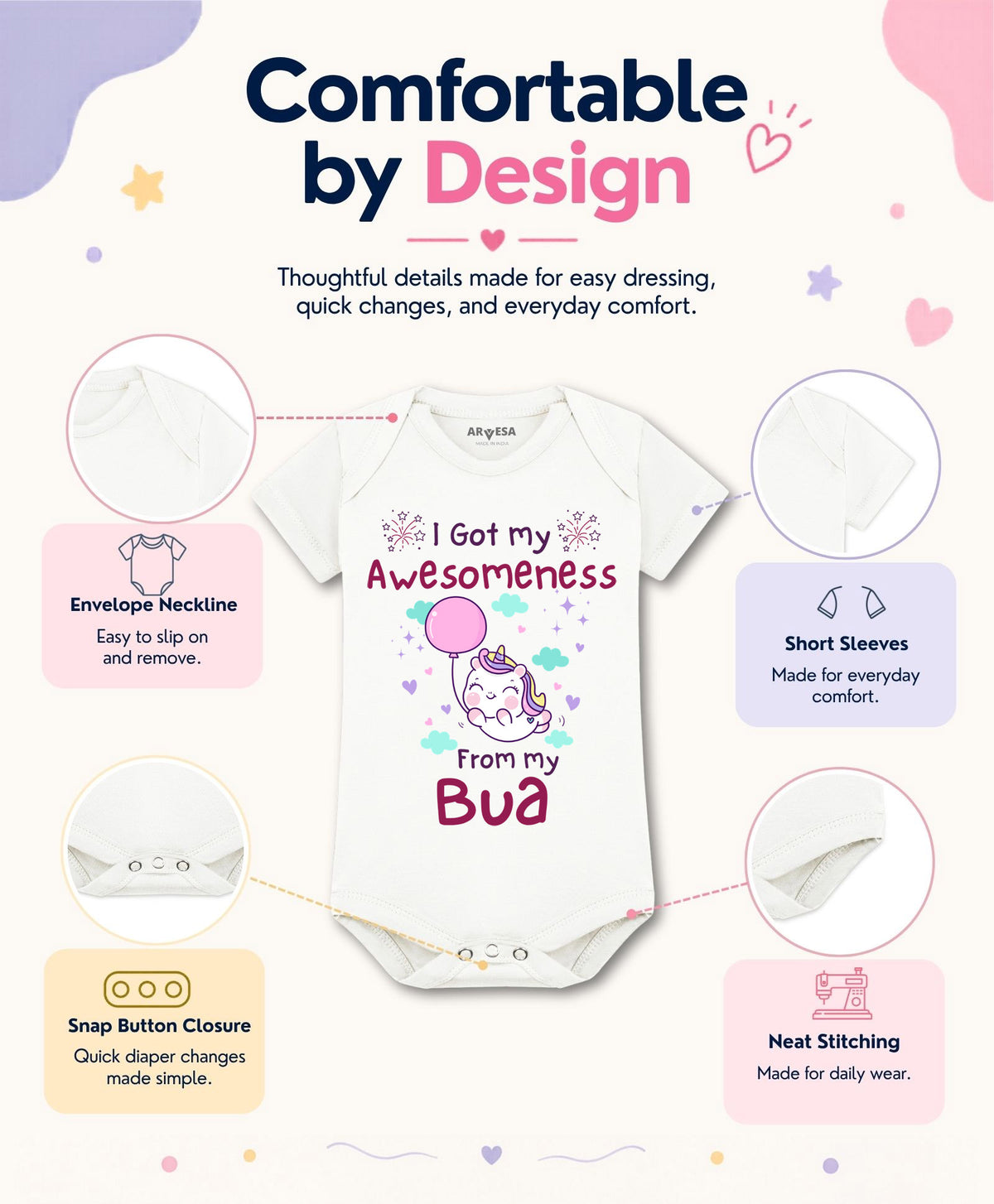 No | I Got Awesomeness From Bua - Romper
