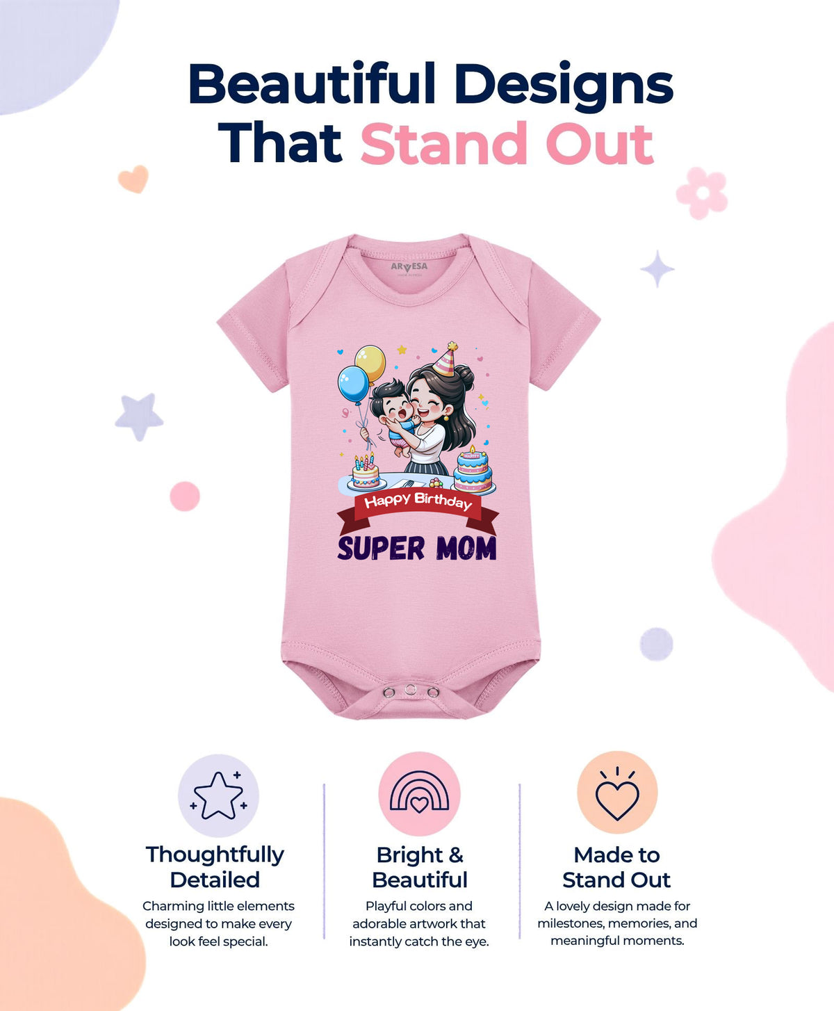 No | Happy Birthday Super Mom Mom Birthday - Romper