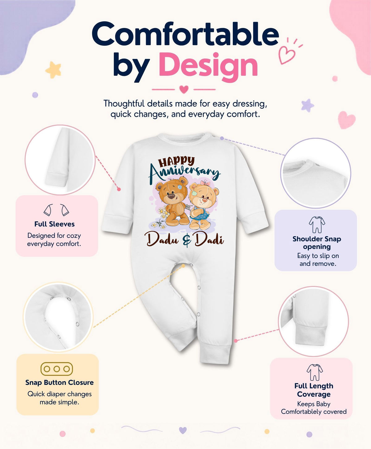 No | Happy Anniversay Dadu & Dadi Family Anniversary - Jumpsuit