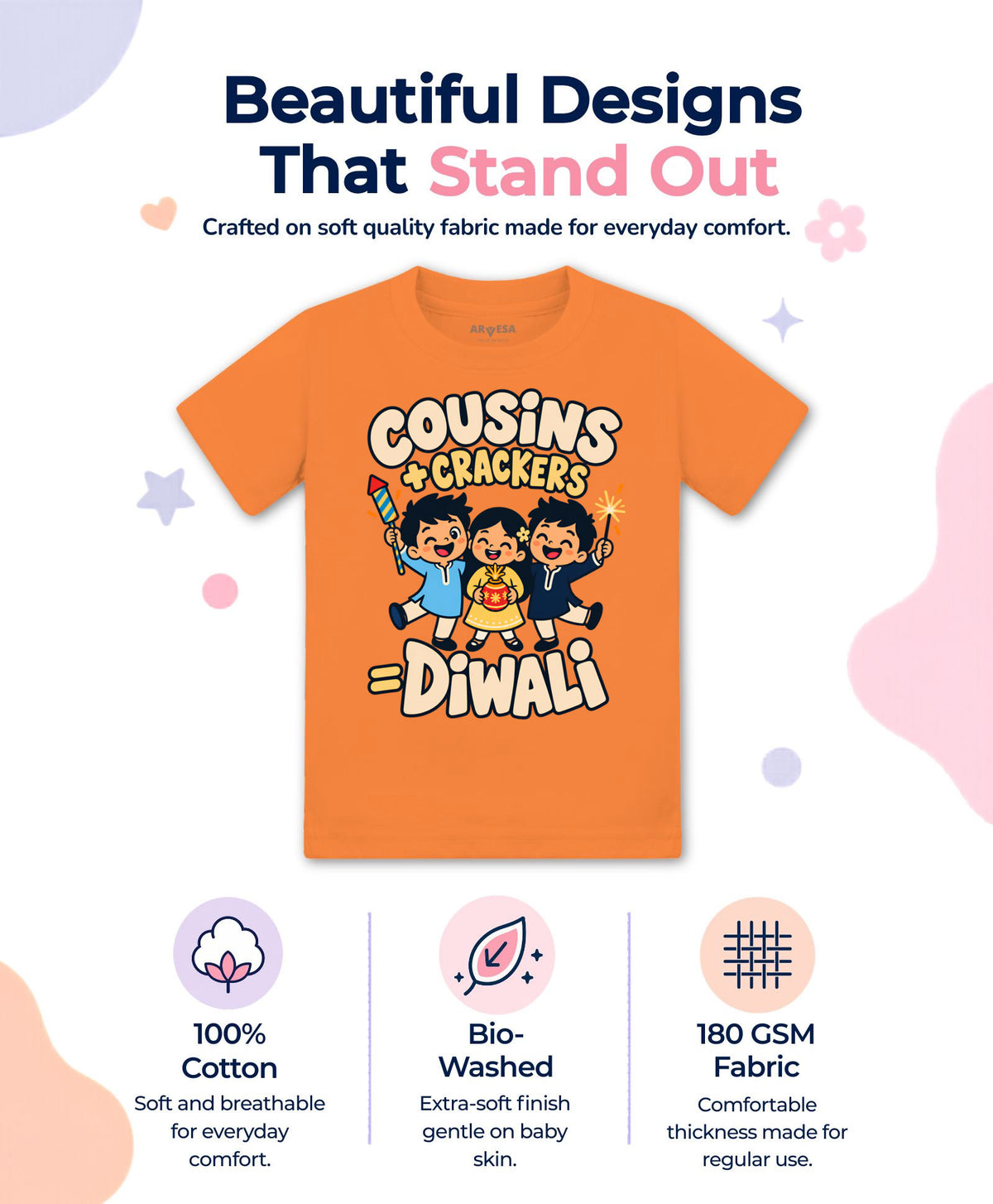Cousins +Crackers = Diwali - T-shirt