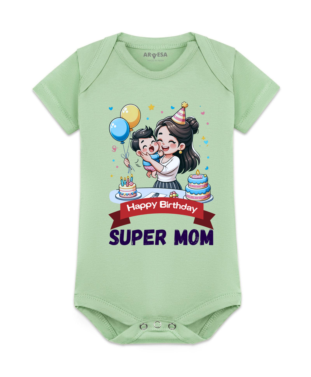 No | Happy Birthday Super Mom Mom Birthday - Romper