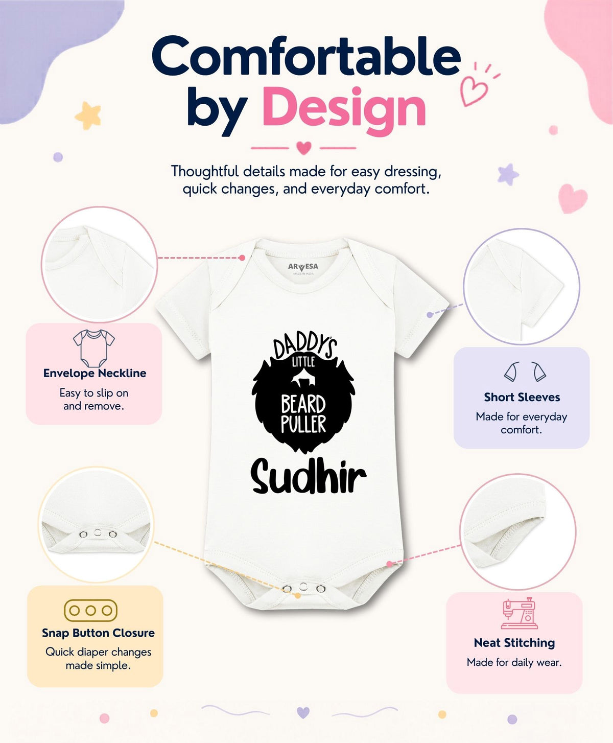 Yes | Daddy Little Beard Puller - Romper