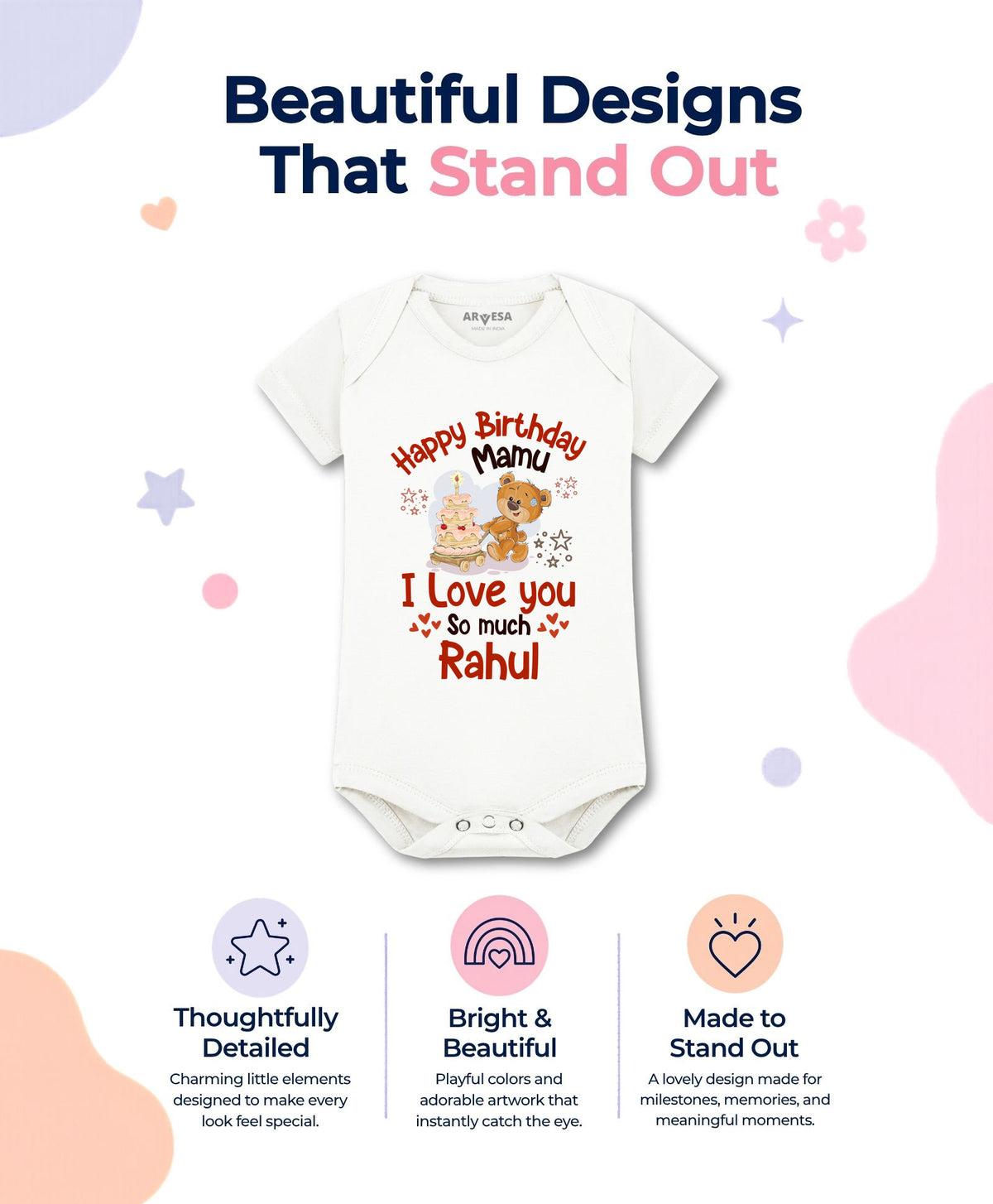 Yes | Happy Birthday Mamu Family Birthday - Romper