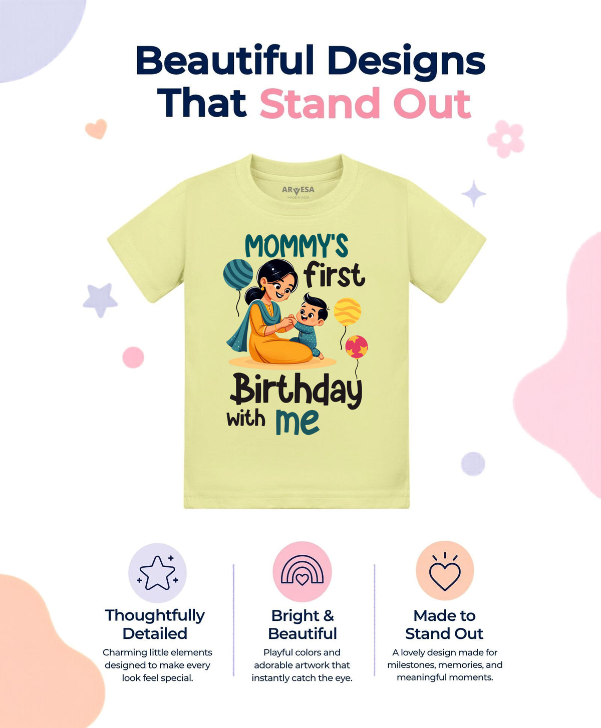 No | Mommy First Birthday With Me Mom Birthday - T-shirt