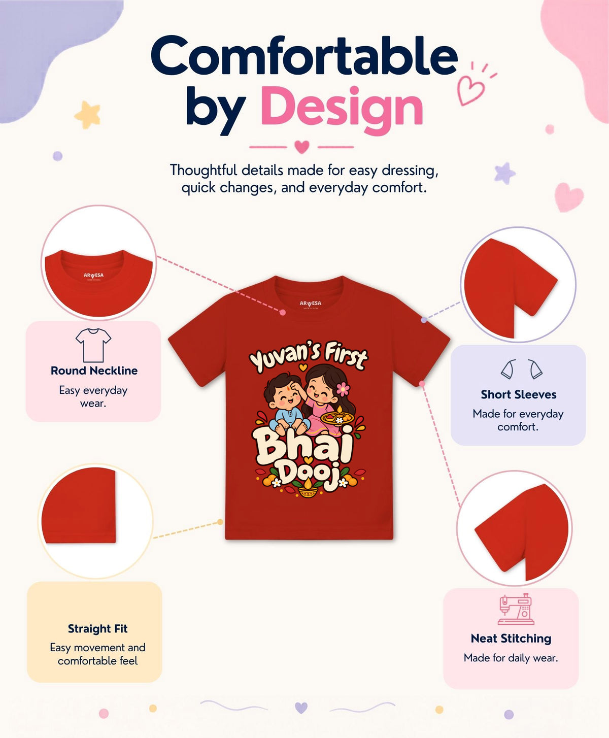 Yes | My First Bhaidooj Diwali - T-shirt
