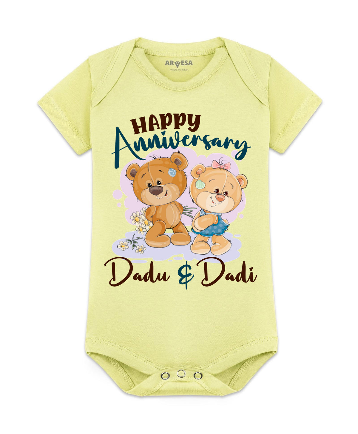 No | Happy Anniversay Dadu & Dadi Family Anniversary - Romper