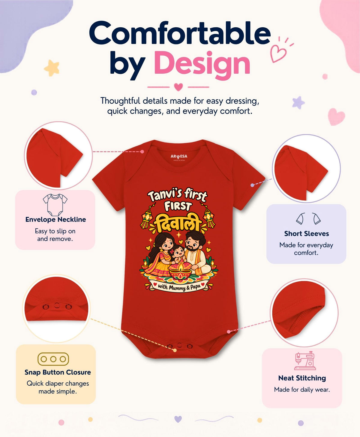 Yes | My First Diwali With Mummy & Papa - Romper