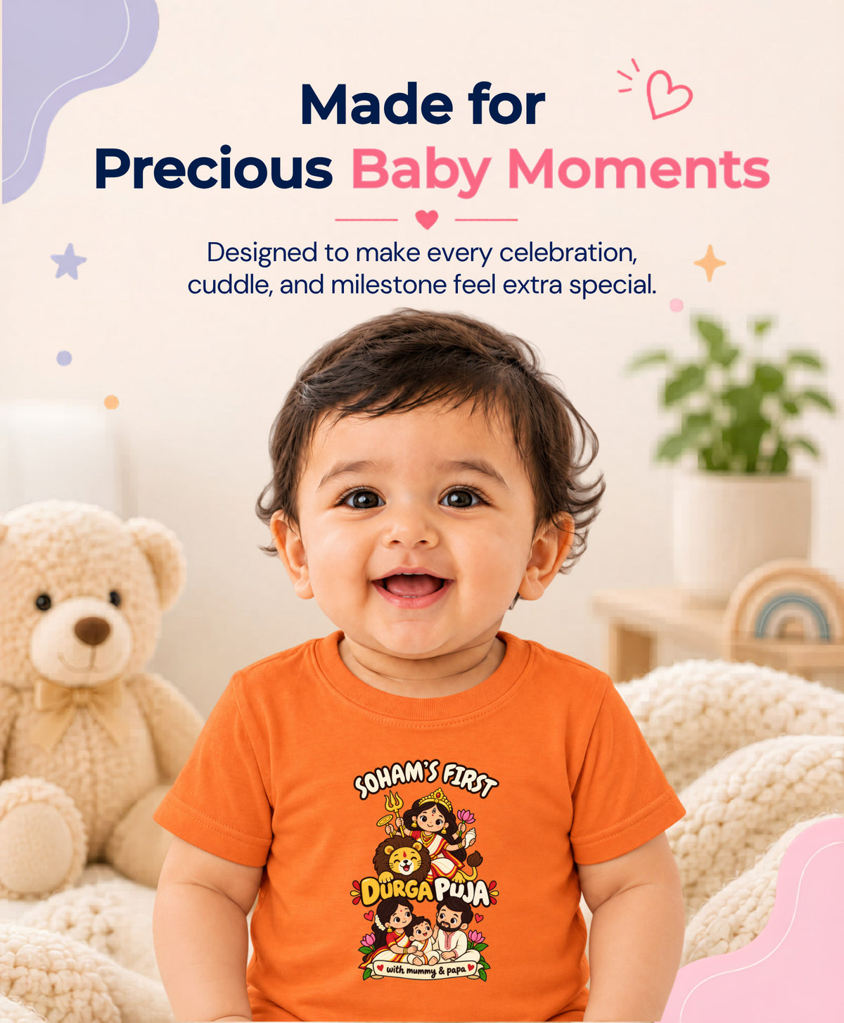 Yes | My First Durga Puja with Mummy & Papa - T-shirt