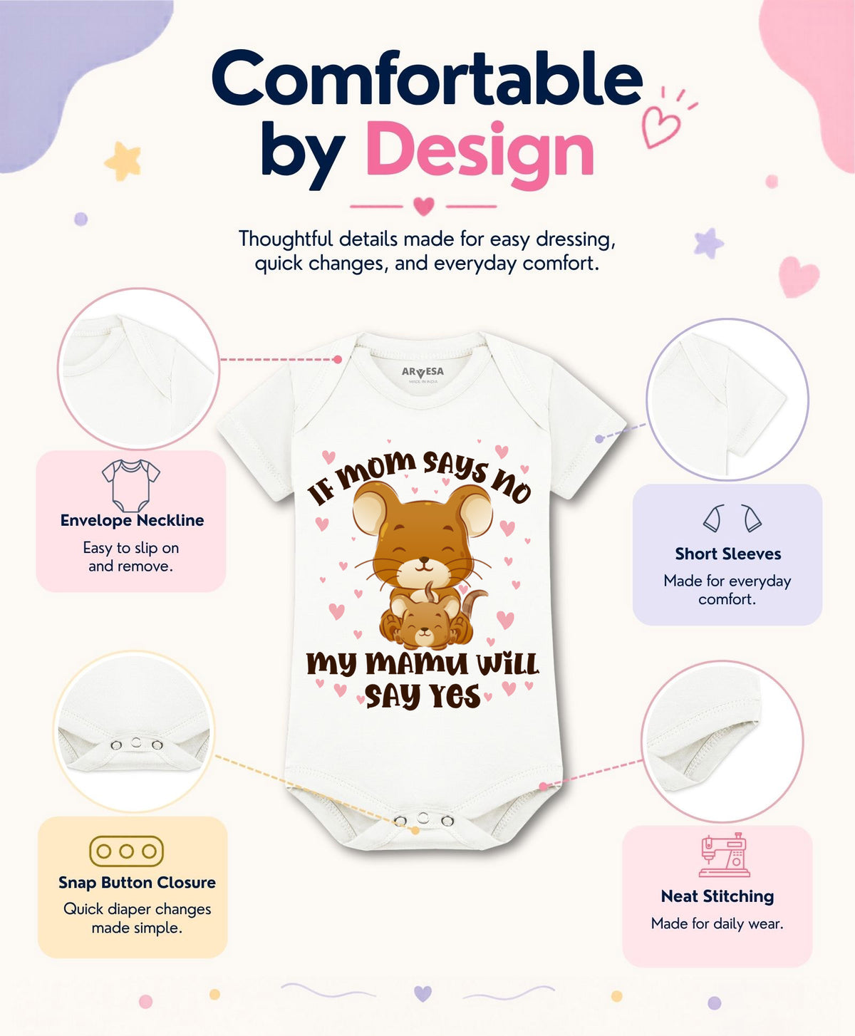 No | If Mom Say No My Mamu Will Say Yes - Romper