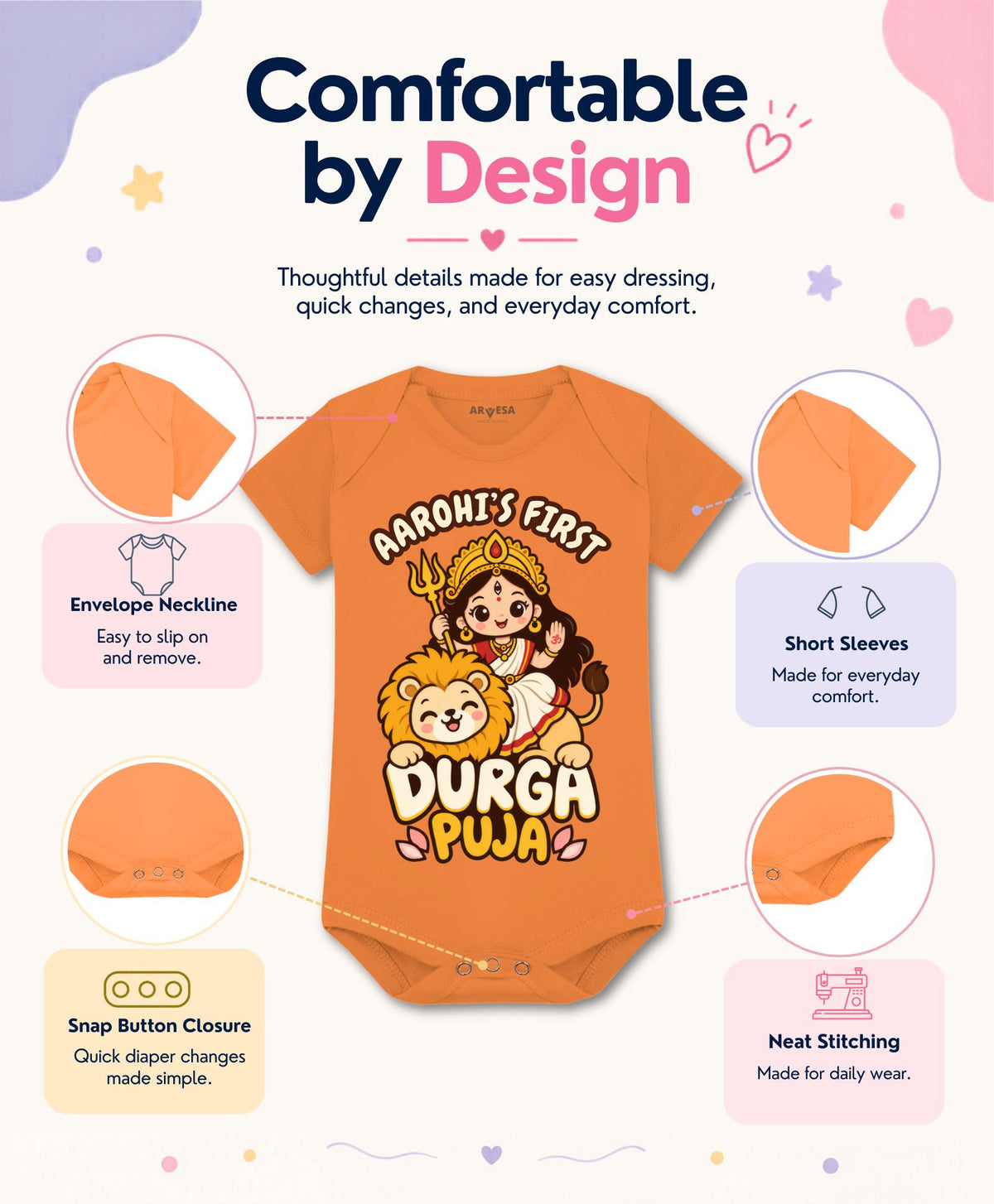 Yes | My First Durga Puja - Romper