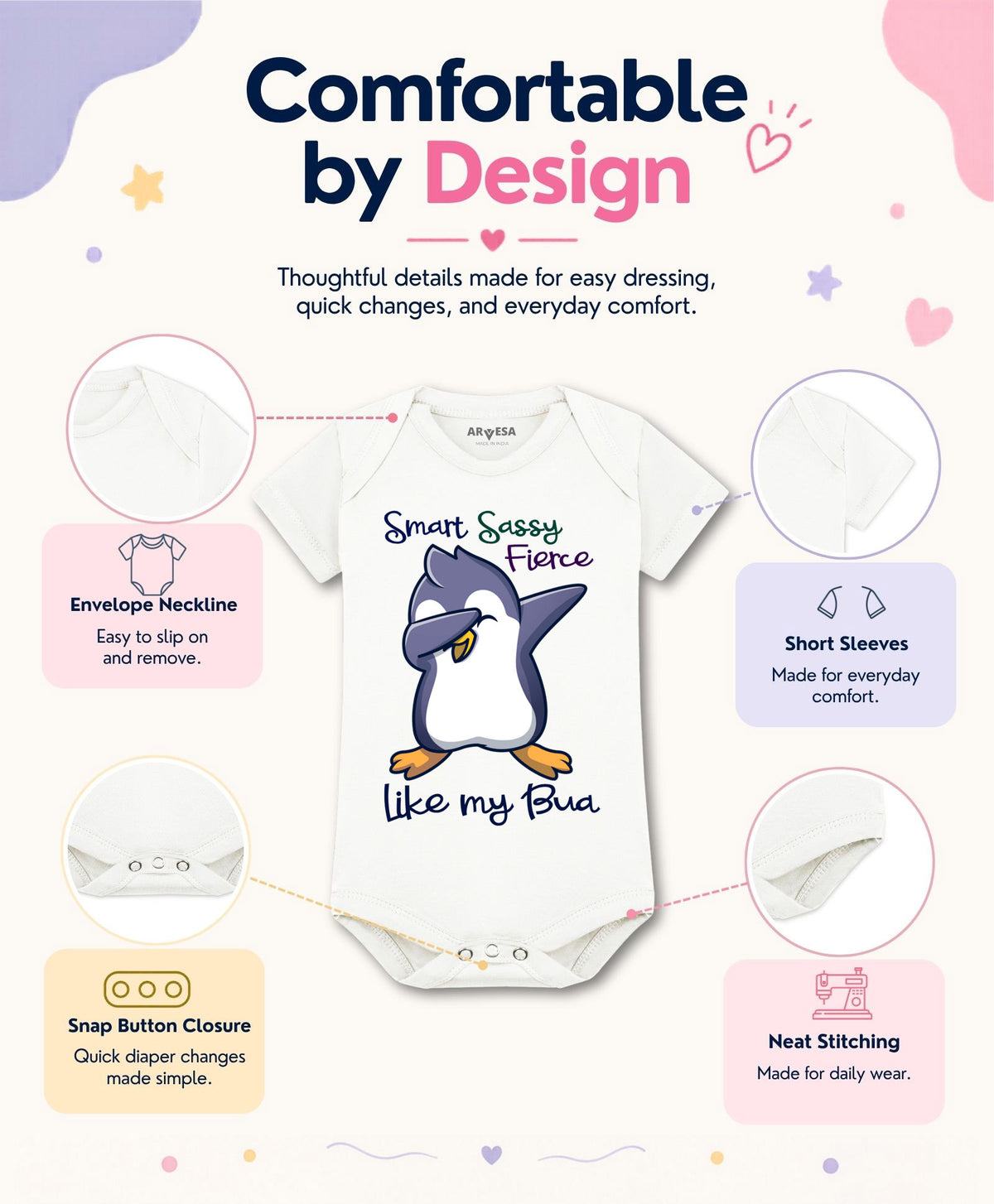 No | Smart Sassy Like My Bua - Romper