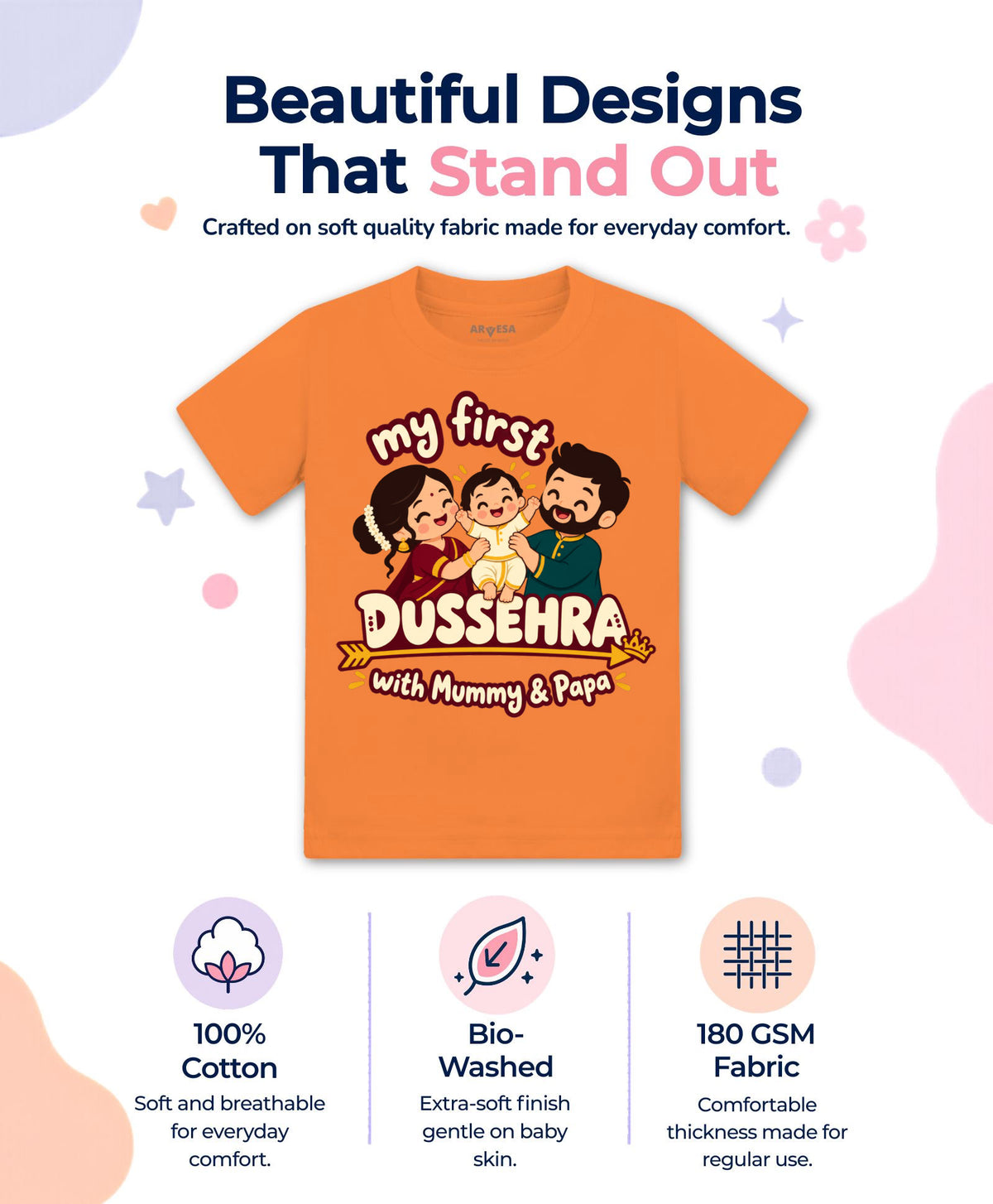 No | My First Dussehra with Mummy & Papa - T-shirt