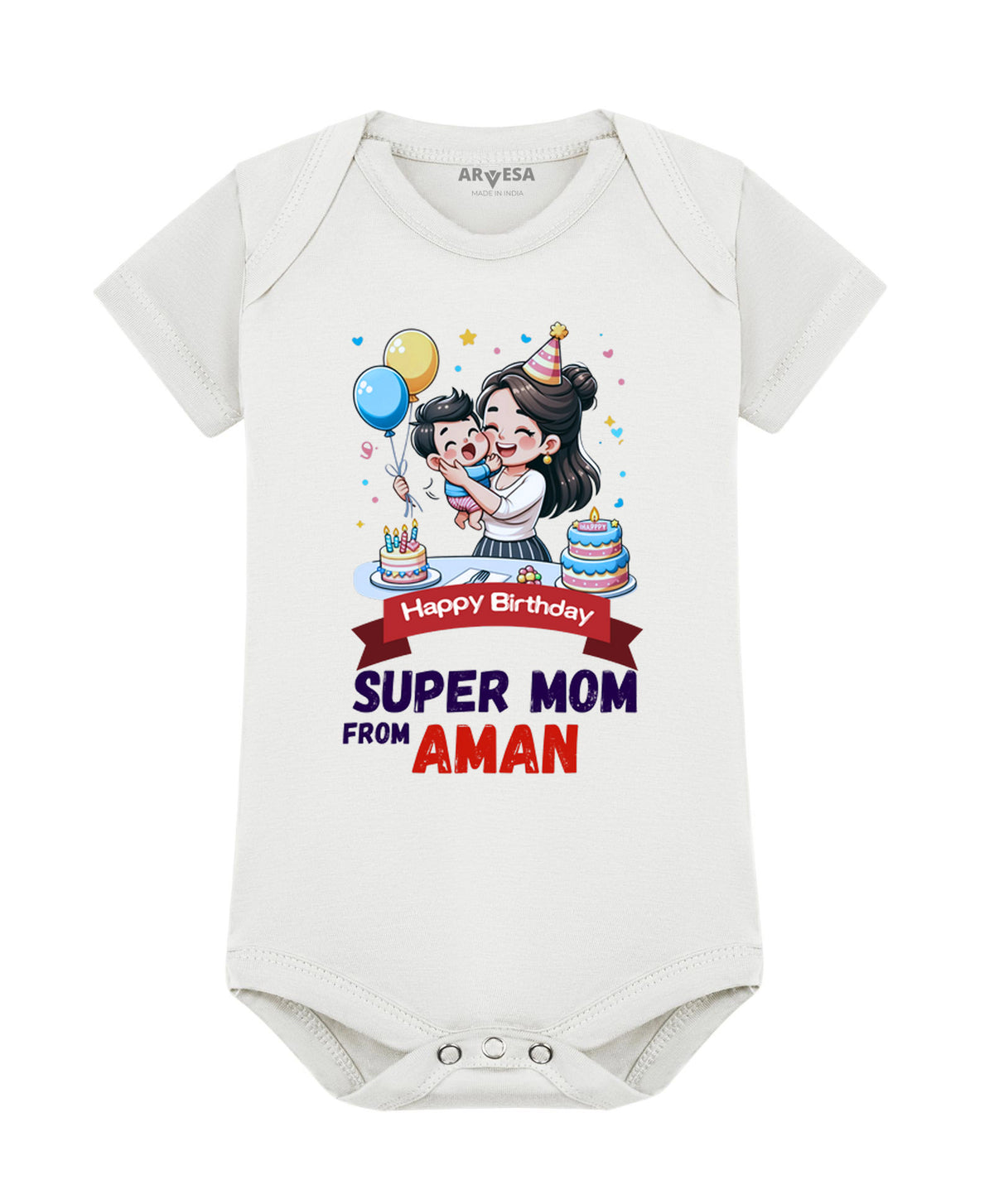 Yes | Happy Birthday Super Mom Mom Birthday - Romper