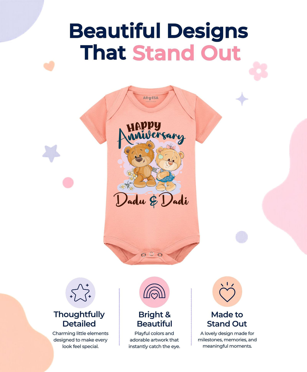 No | Happy Anniversay Dadu & Dadi Family Anniversary - Romper