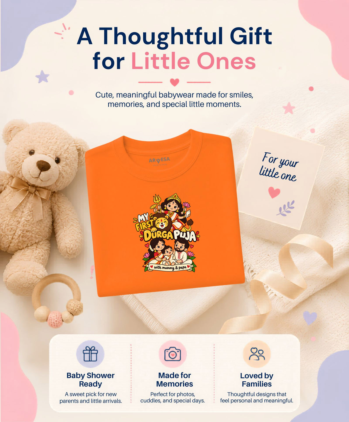 No | My First Durga Puja with Mummy & Papa - T-shirt