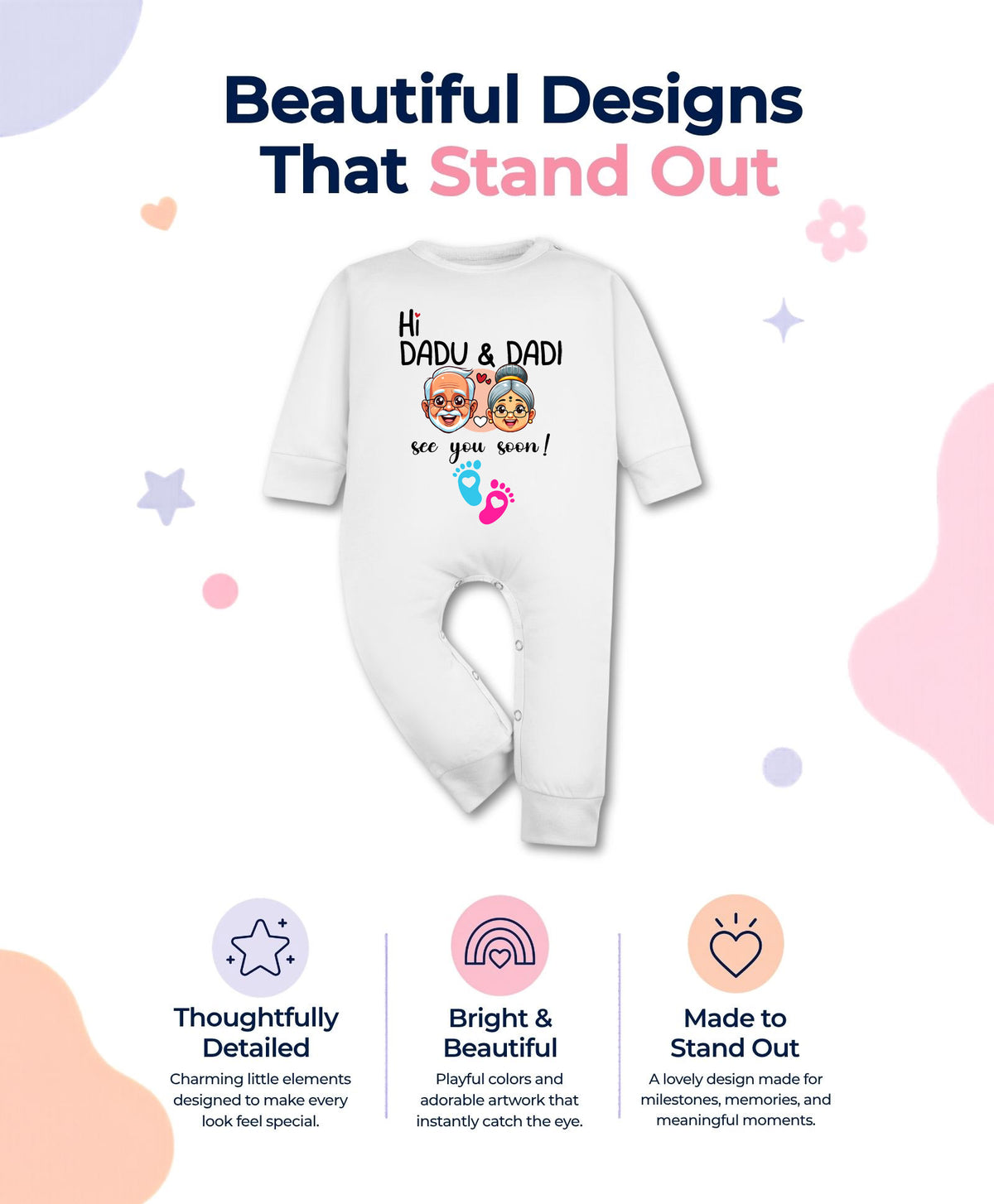 Hi Dadu & Dadi See You Soon Pregnancy Announcement - Jumpsuit