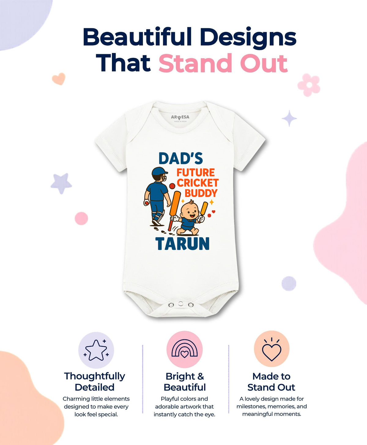 Yes | Dad's Future Cricket Buddy - Romper