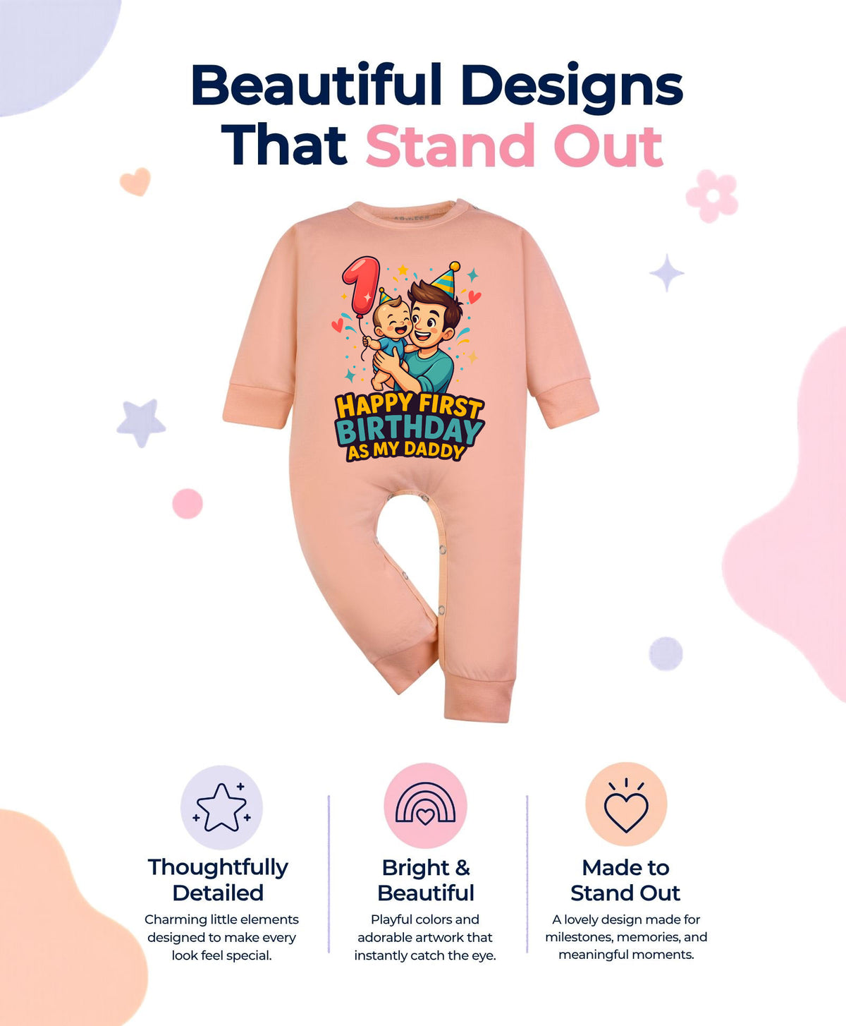 No | Happy First Birthday As My Daddy Dad Birthday - Jumpsuit