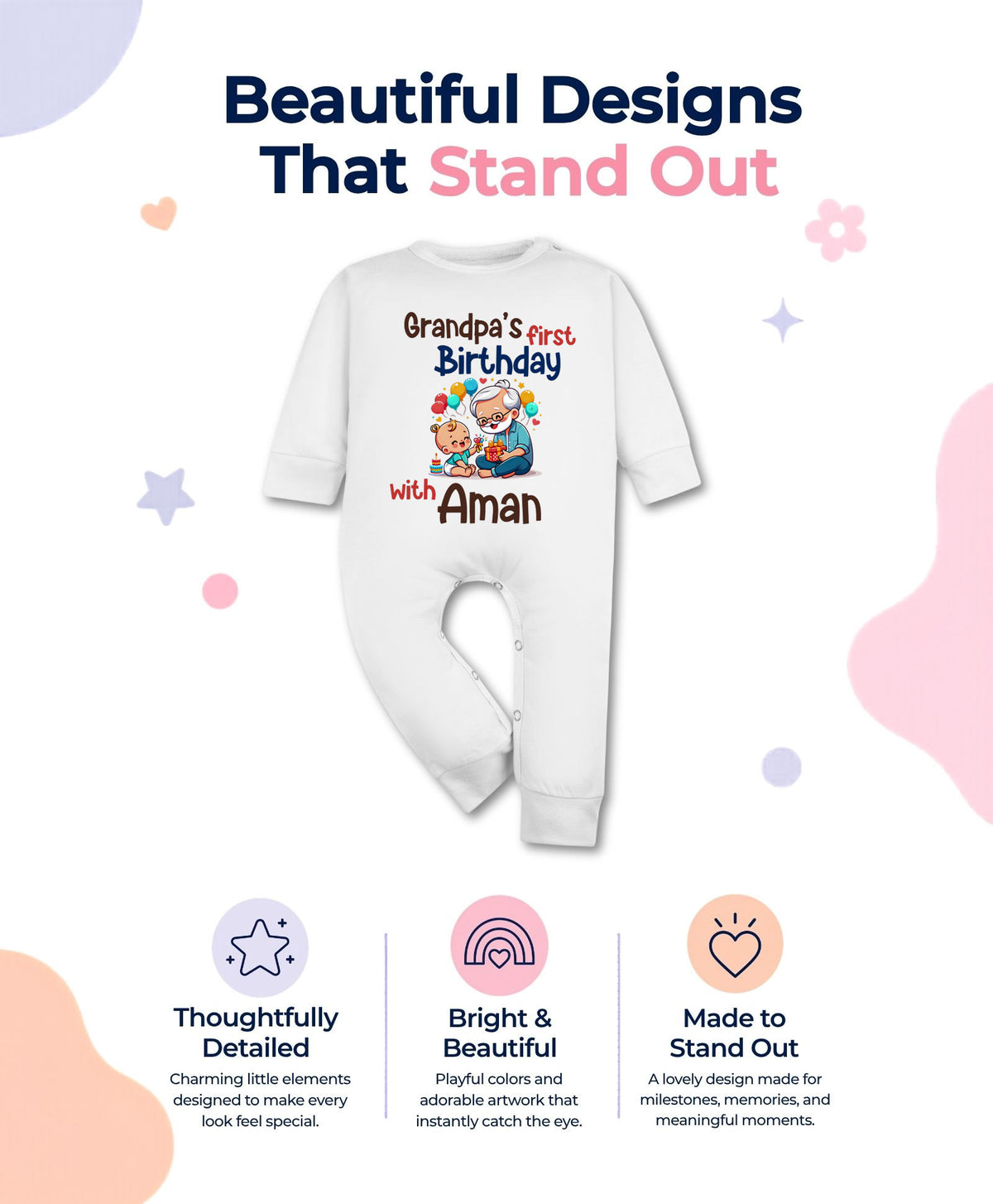 Yes | Grandpa's First Firthday With Me Family Birthday - Jumpsuit