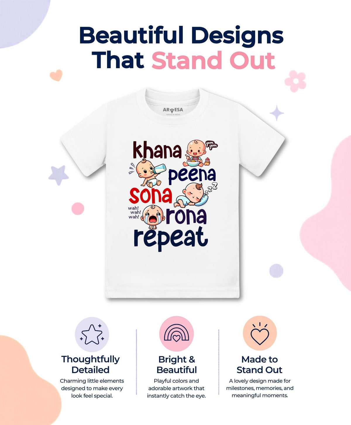No | Khana Peena Sona Repeat Quirky - T-shirt