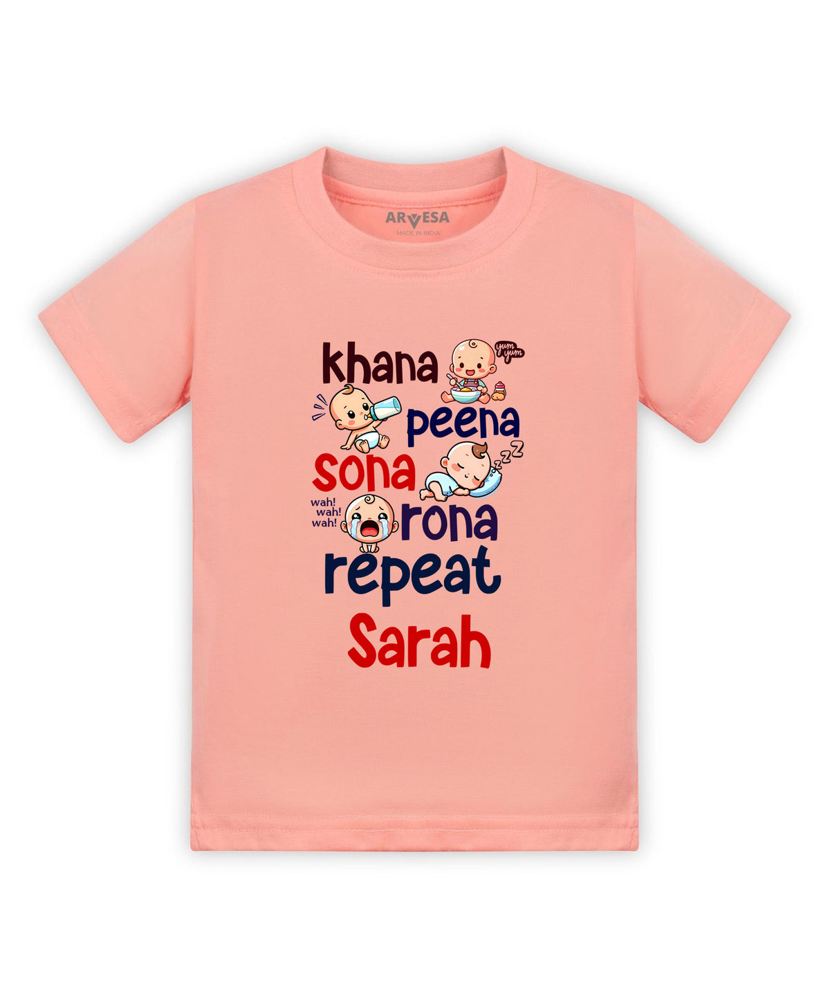 Yes | Khana Peena Sona Repeat Quirky - T-shirt