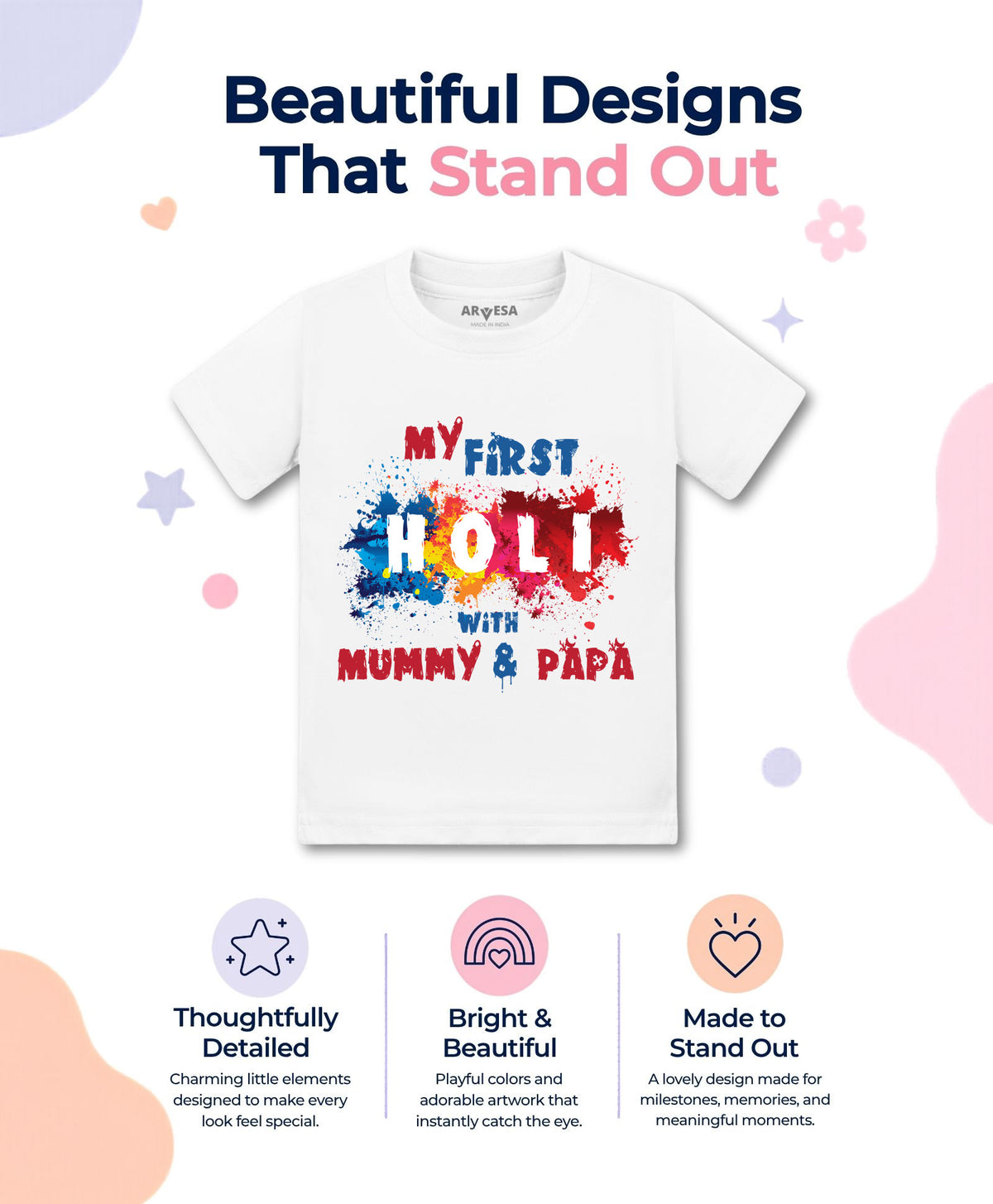No | My First Holi with Mummy & Papa - T-shirt