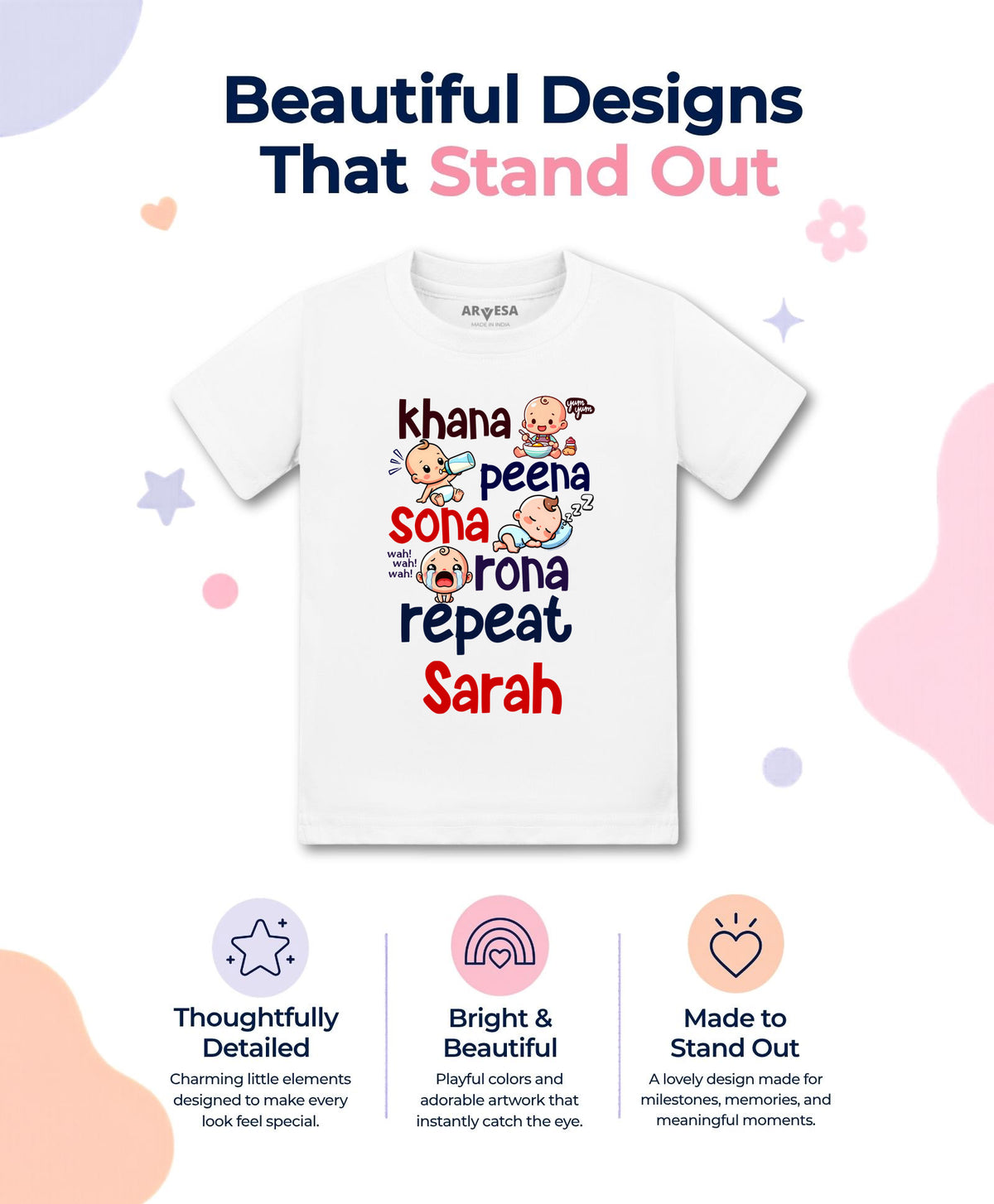 Yes | Khana Peena Sona Repeat Quirky - T-shirt