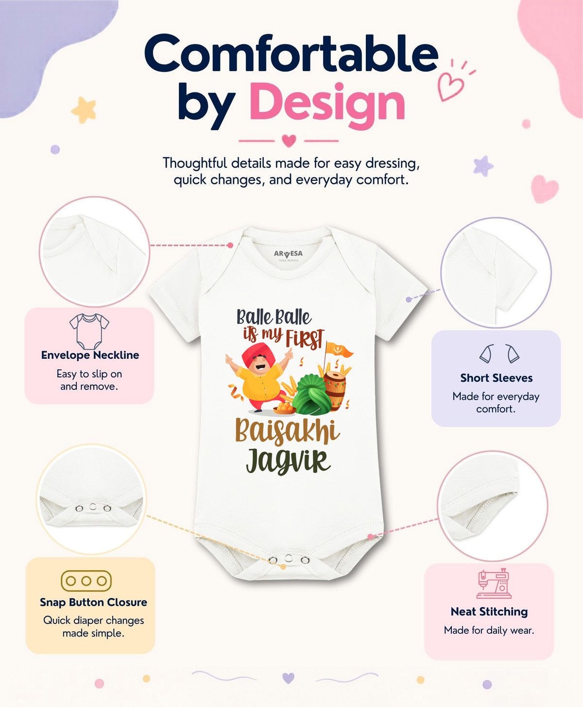 Yes | Happy Baisakhi - Romper