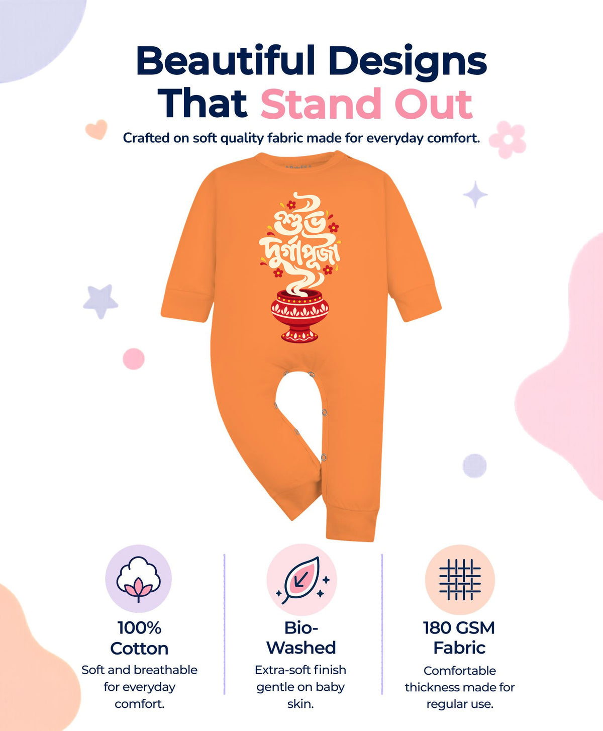 Shubho Durga Puja bangla text - Jumpsuit
