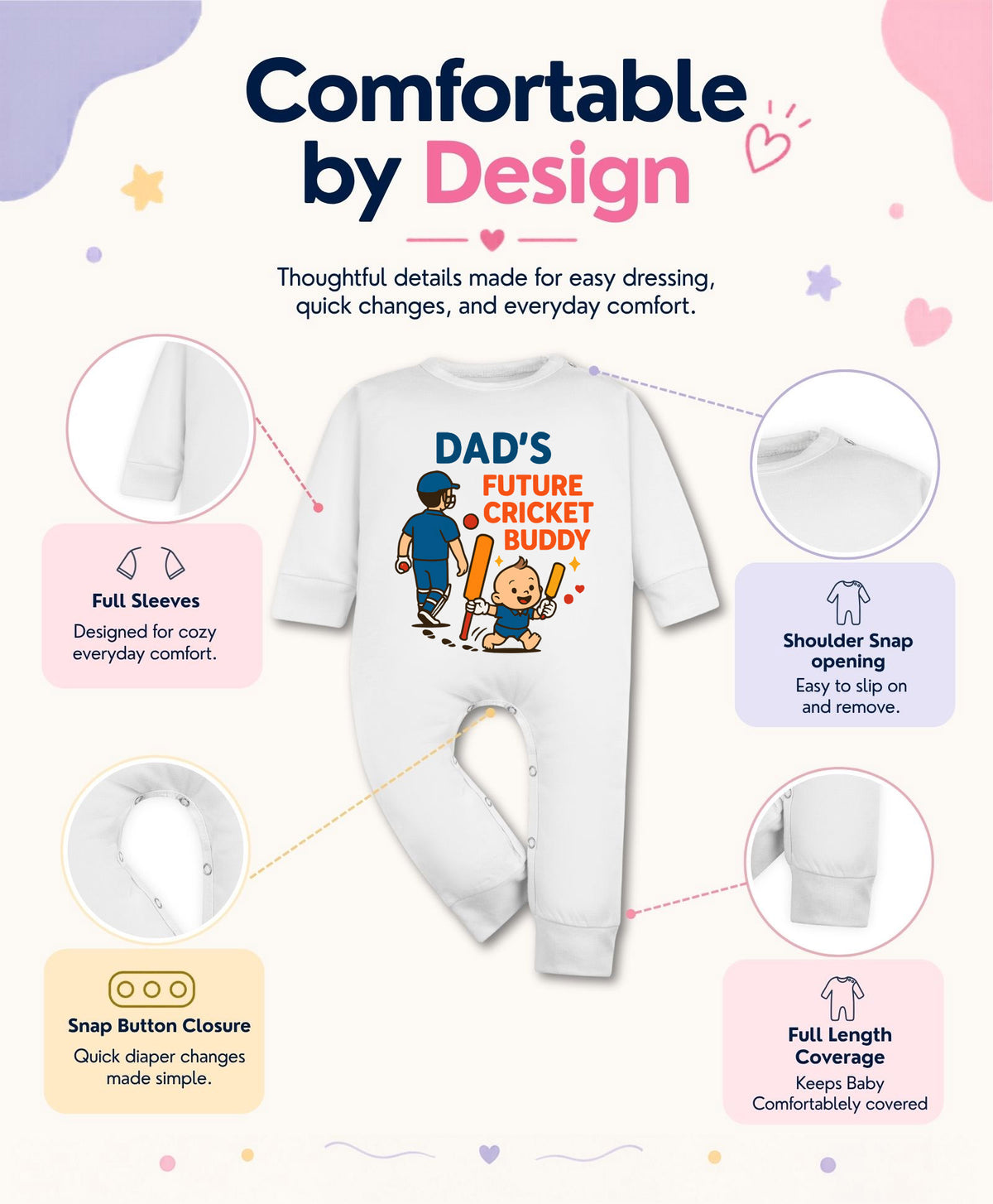 No | Dad's Future Cricket Buddy - Jumpsuit