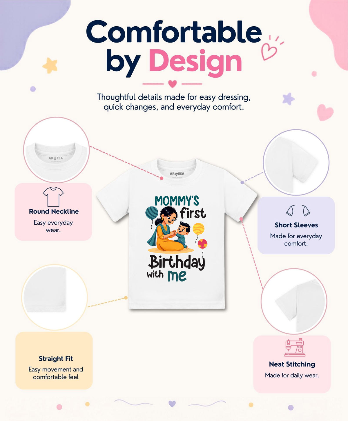 No | Mommy First Birthday With Me Mom Birthday - T-shirt