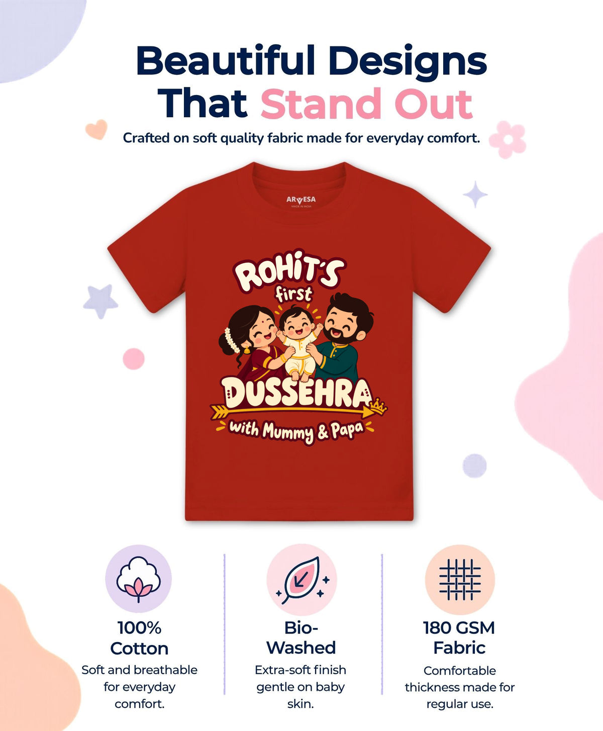 Yes | My First Dussehra with Mummy & Papa - T-shirt