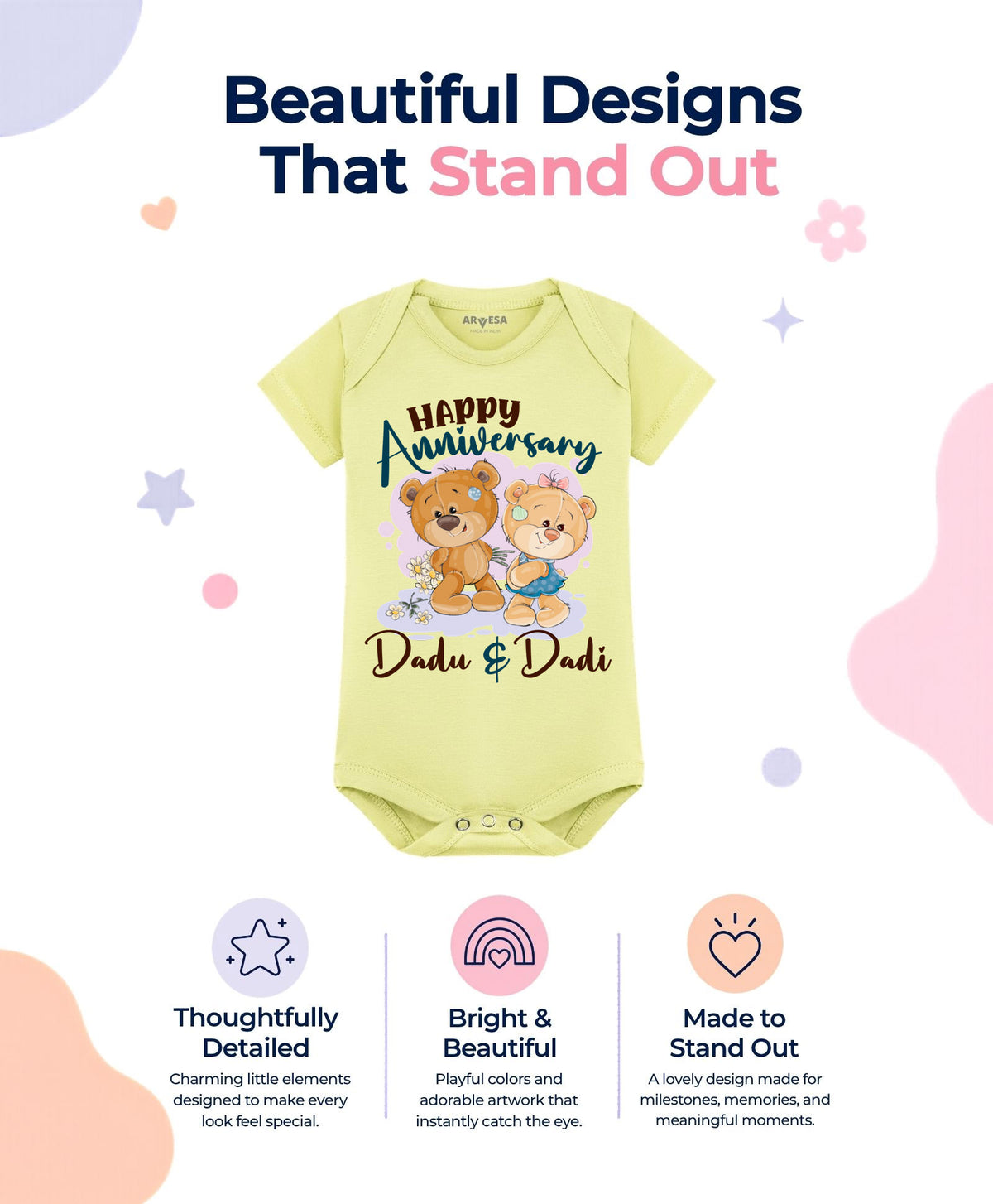 No | Happy Anniversay Dadu & Dadi Family Anniversary - Romper
