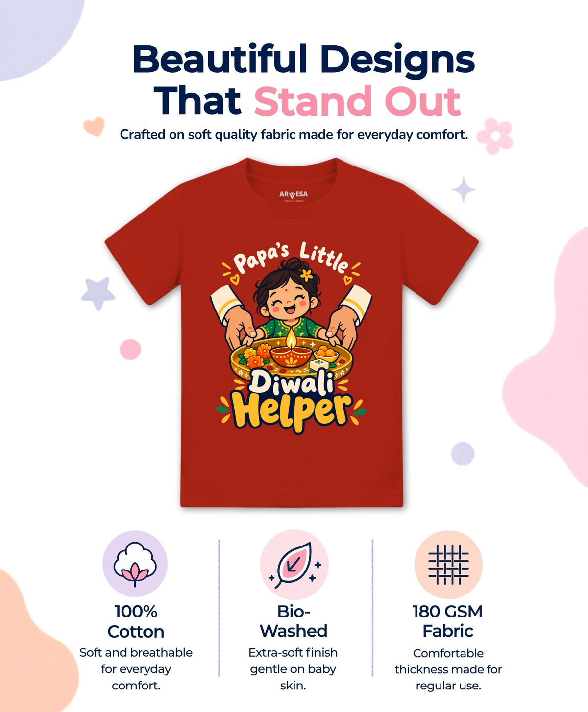 Papa's Little Diwali Helper - T-shirt